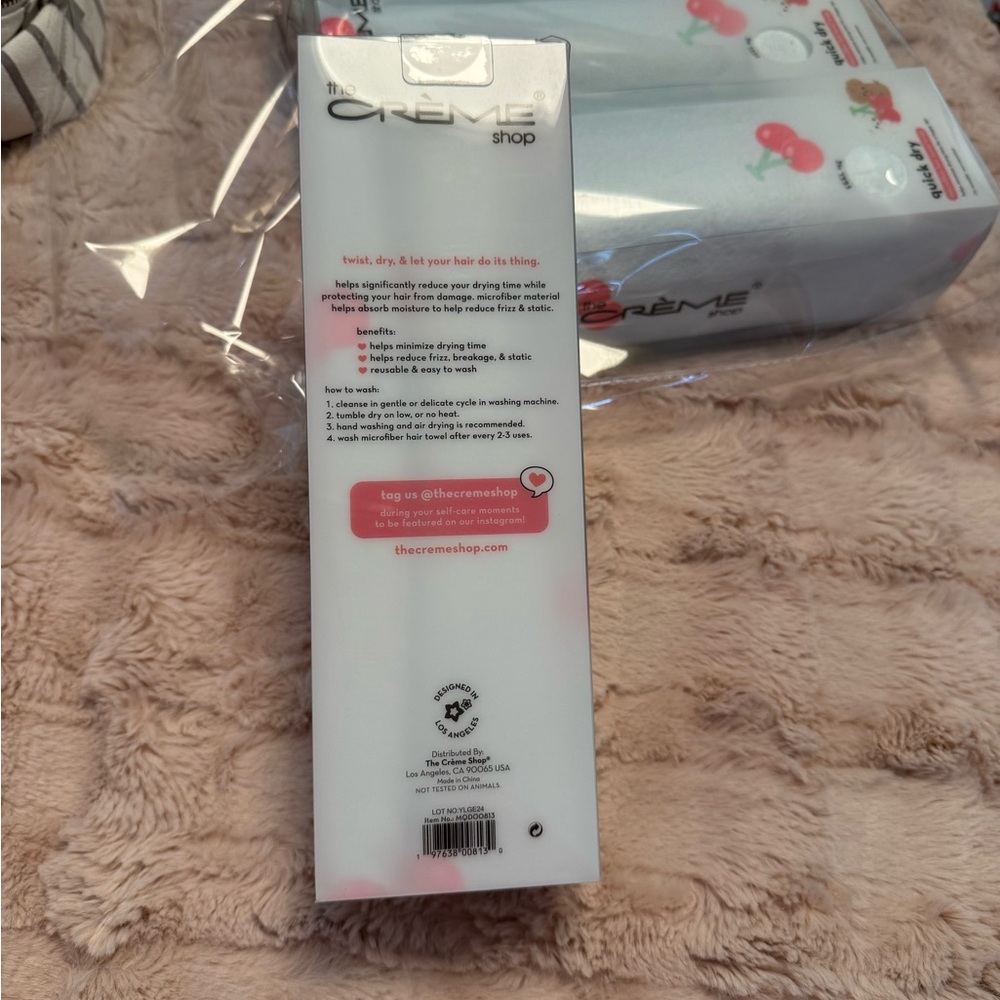 The Crème Shop Quick Dry Hair Towel - Cherry Print - Picture 4 of 5